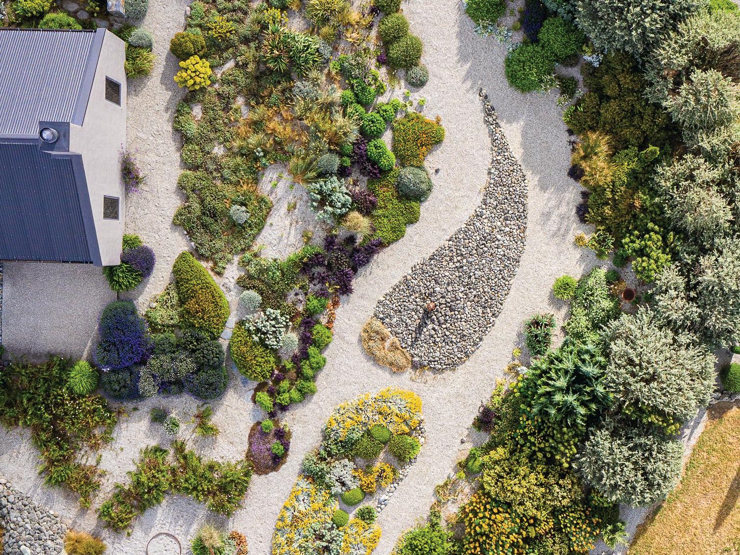 Aerial view of garden