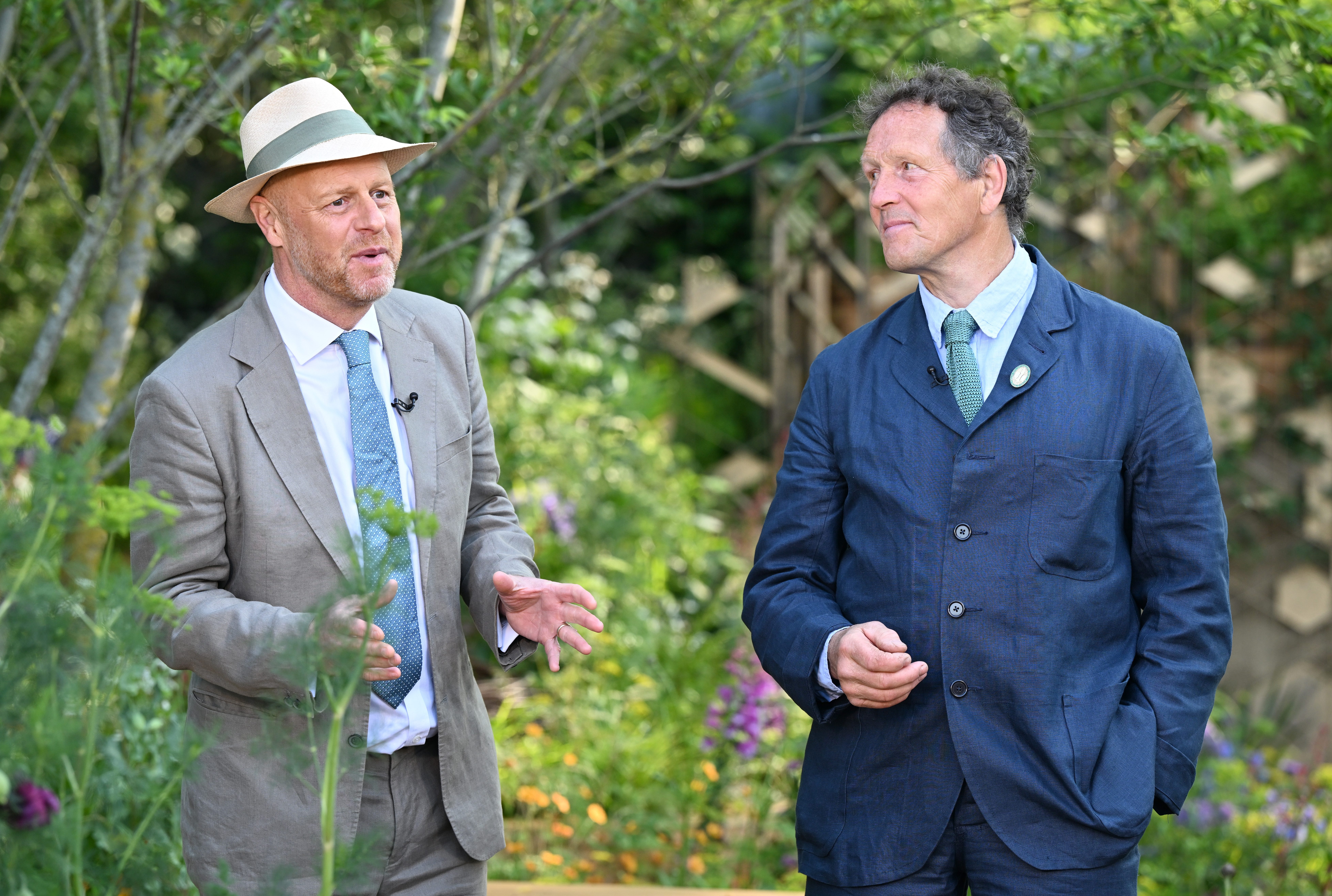Joe Swift and Monty Don speak as they attend The RHS Chelsea Flower Show