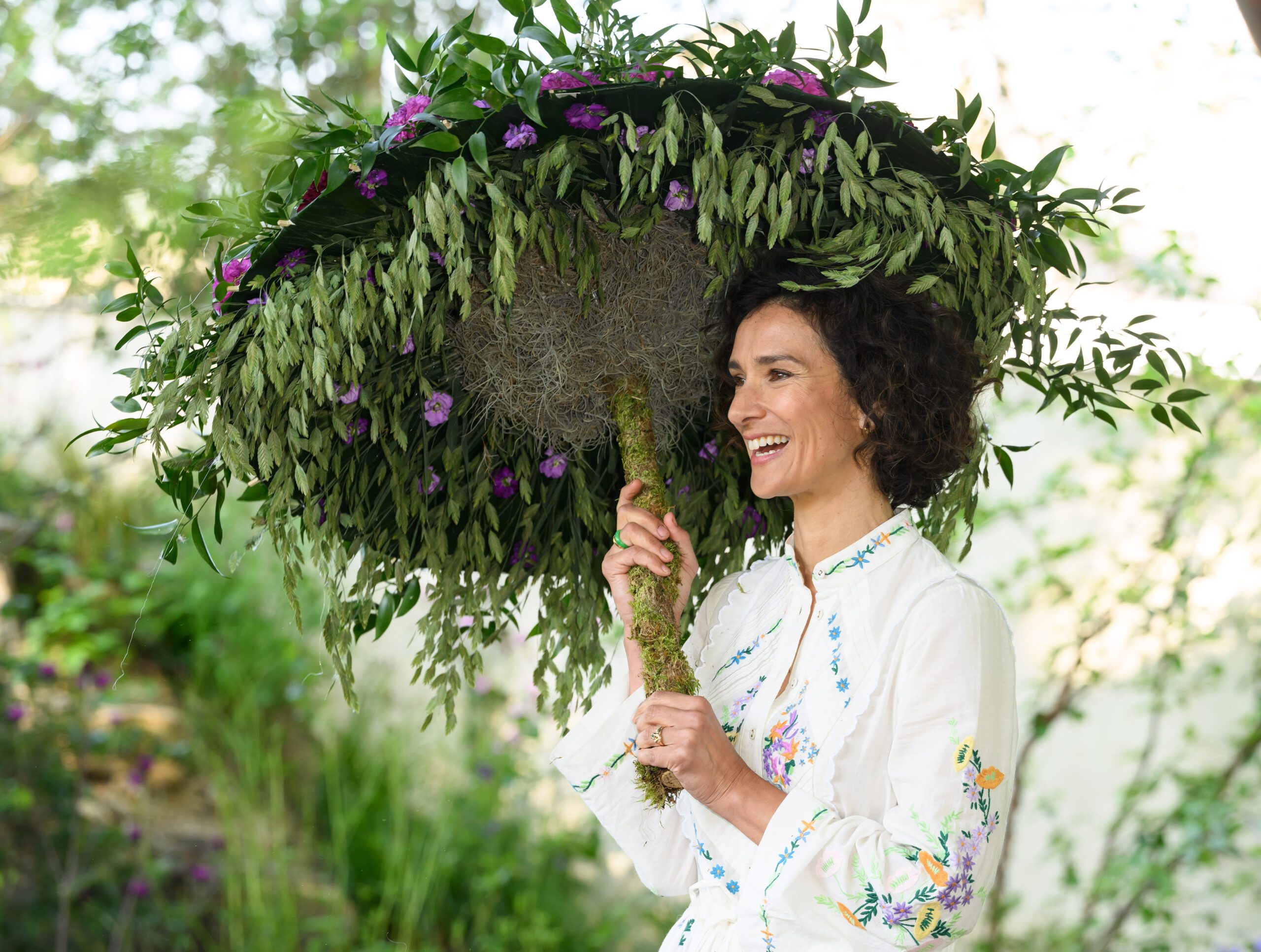 Indira Varma attends The RHS Chelsea Flower Show