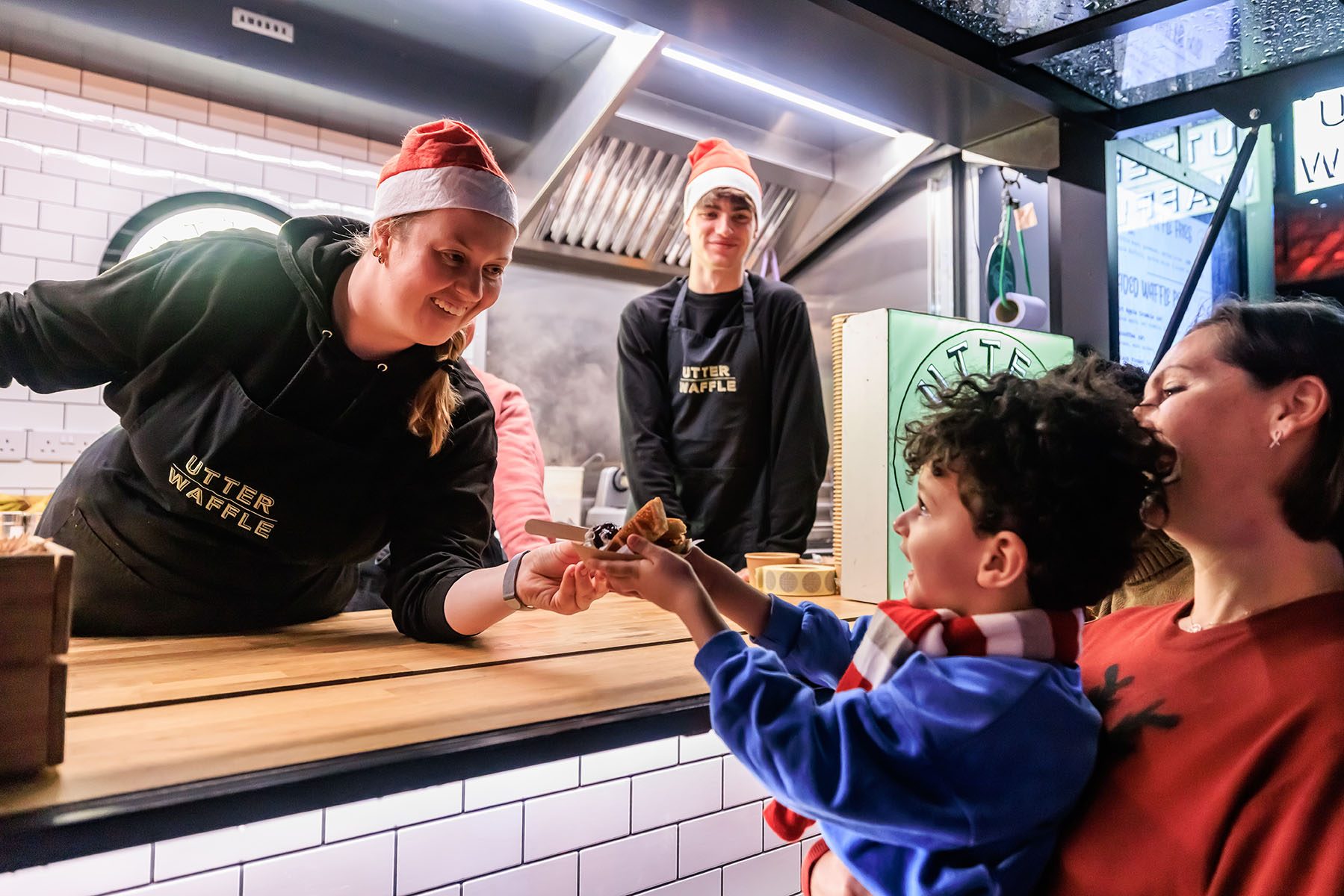 Food stalls at Christmas at Kew 