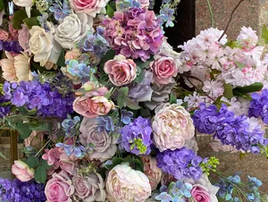 Fake flower display on a shop in London Fake flower display on a shop in London