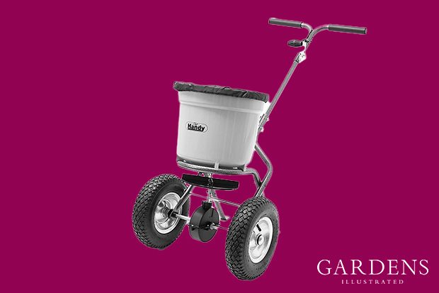 Handy Broadcast 23kg Spreader on a pink background