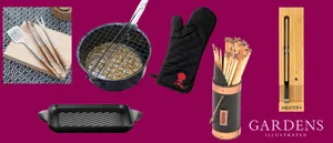 BBQ tools A selection of BBQ tools on a pink background