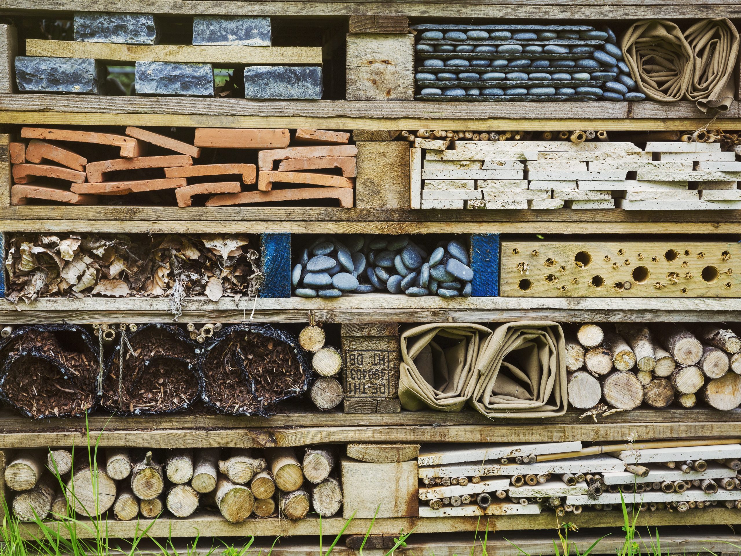 A bug hotel made using pallets