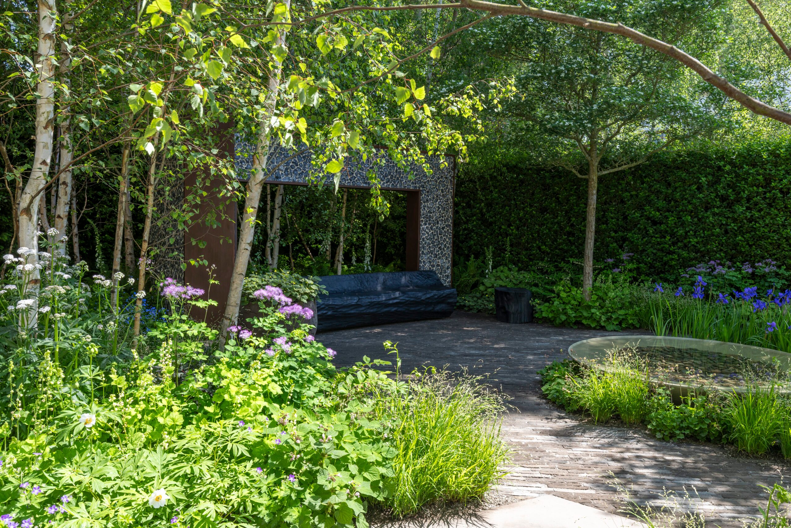 Muscular Dystrophy UK – Forest Bathing Garden at the RHS Chelsea Flower Show. Designed by Ula Maria. Sponsored by Project Giving Back