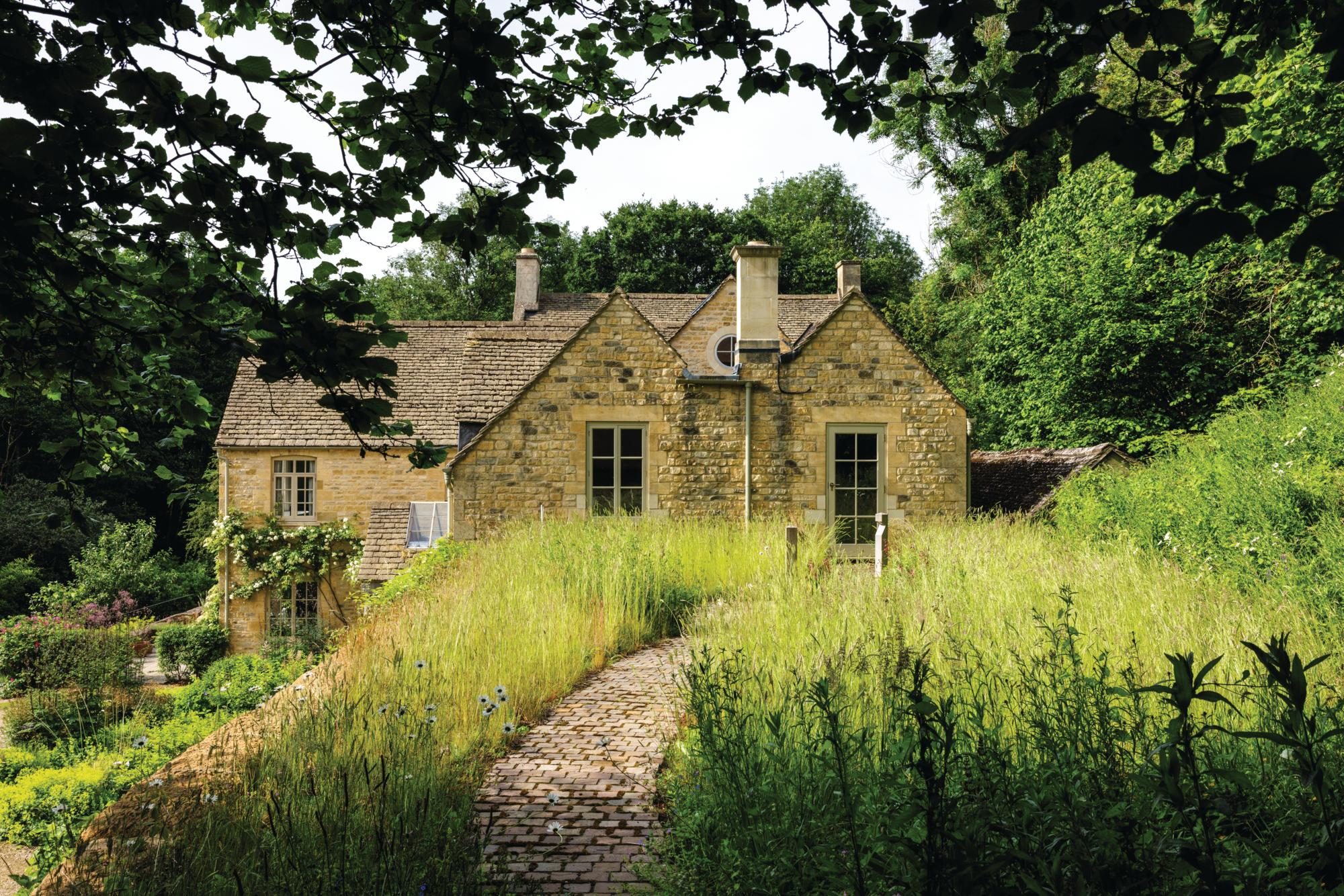 House with grasses and path leading up to it