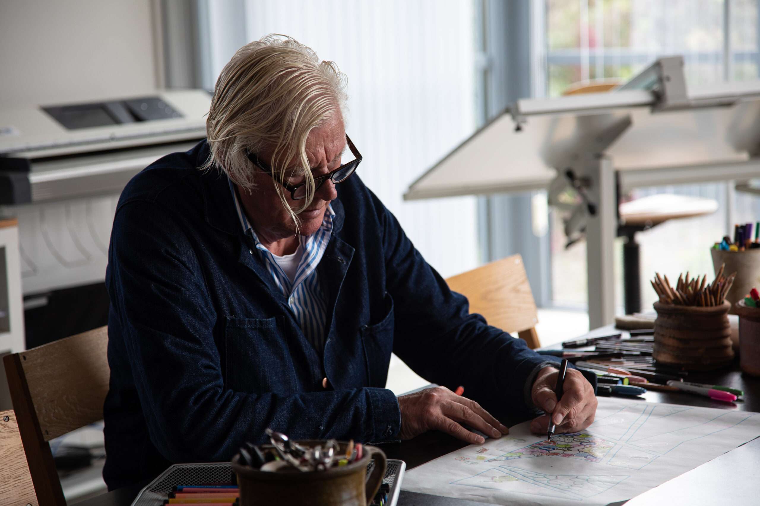 Piet Oudolf at his desk