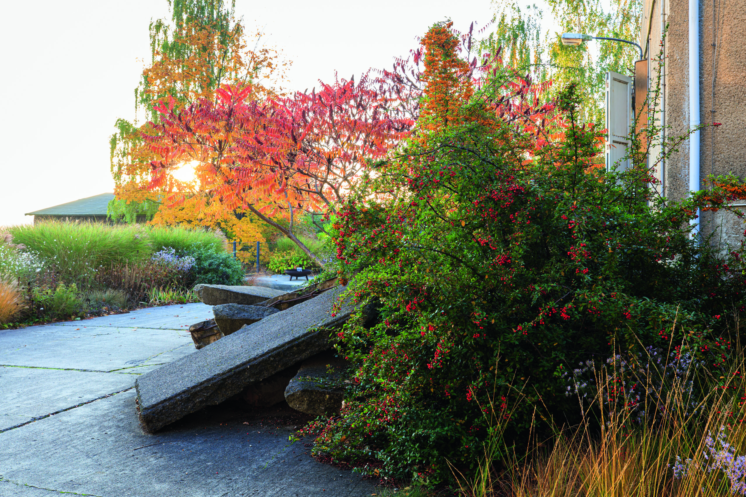 Concrete shards in garden of architect Tanja Lincke