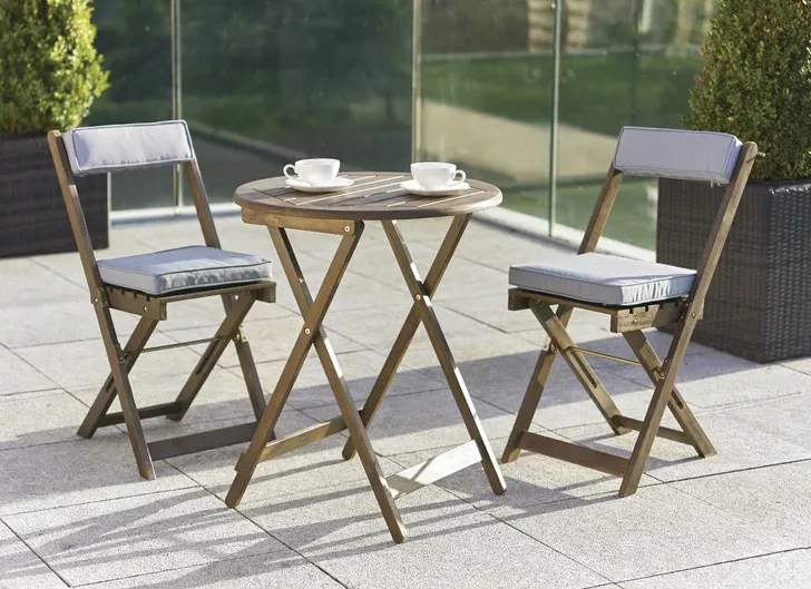 Seoul Round 2 Person 60Cm Long Bistro Set with Cushions