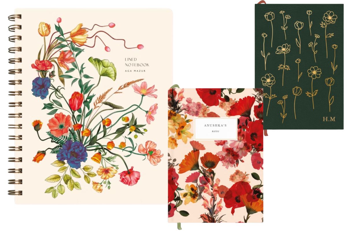 Three notebooks from Papier on a white background