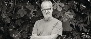 Roy Diblik hero Black and white portrait of man stood in garden