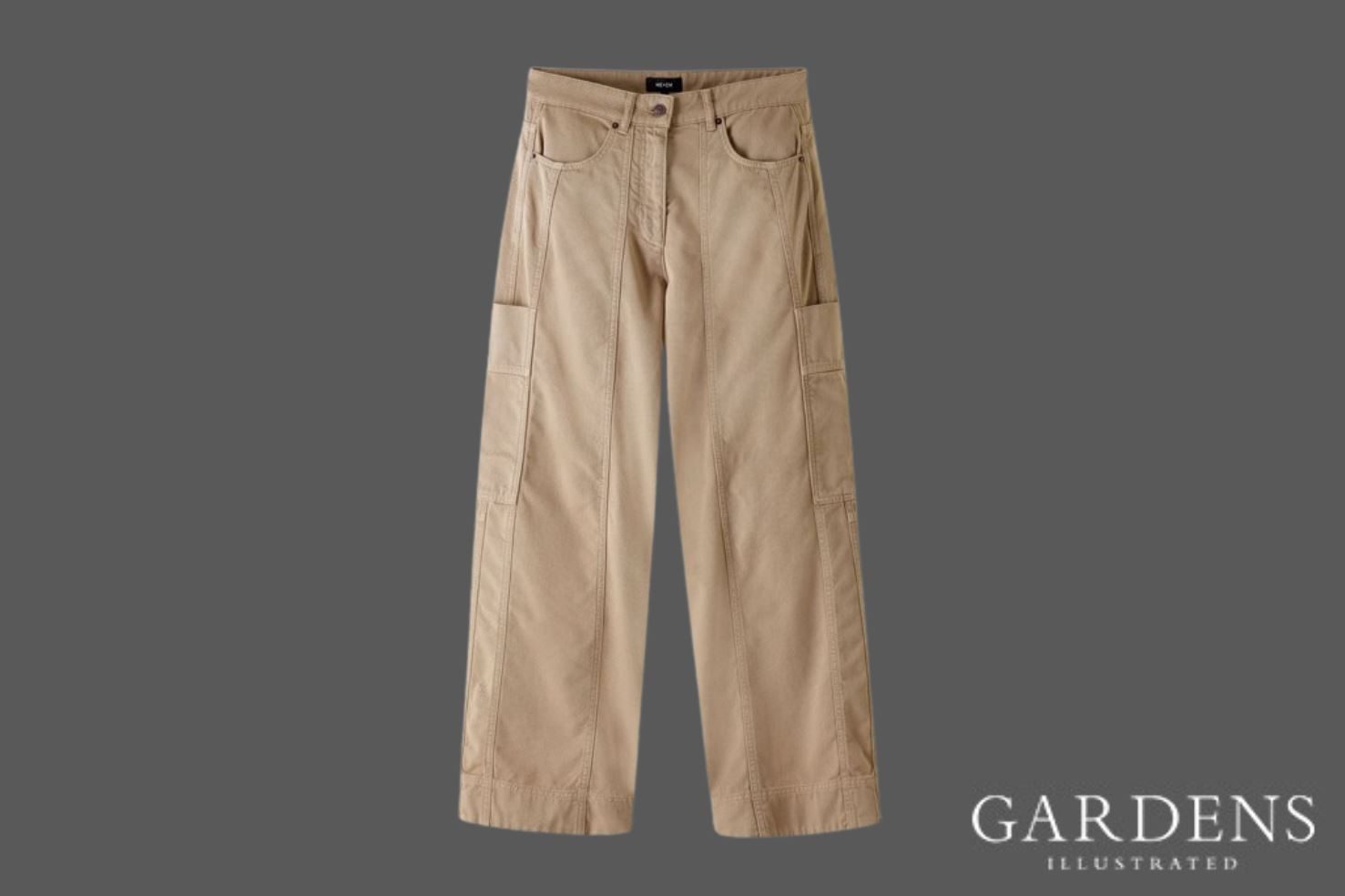 Me + Em Cotton Twill Cargo Pant on a grey background