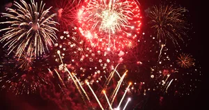 Colorful vibrant Firework celebrate anniversary happy new year 2022, 4th of july holiday festival. colorful firework in the night time to celebrate national holiday. countdown new year 2022 party time Colorful vibrant Firework celebrate anniversary happy new year 2022, 4th of july holiday festival. colorful firework in the night time to celebrate national holiday. countdown new year 2022 party time
