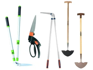 Compilation of lawn edging tools Compilation of lawn edging tools on a white background