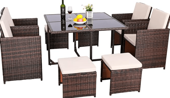 Rattan garden furniture set