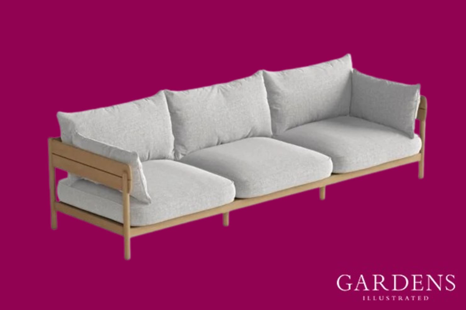 Case Tanso Outdoor 3 Seater Sofa on a pink background