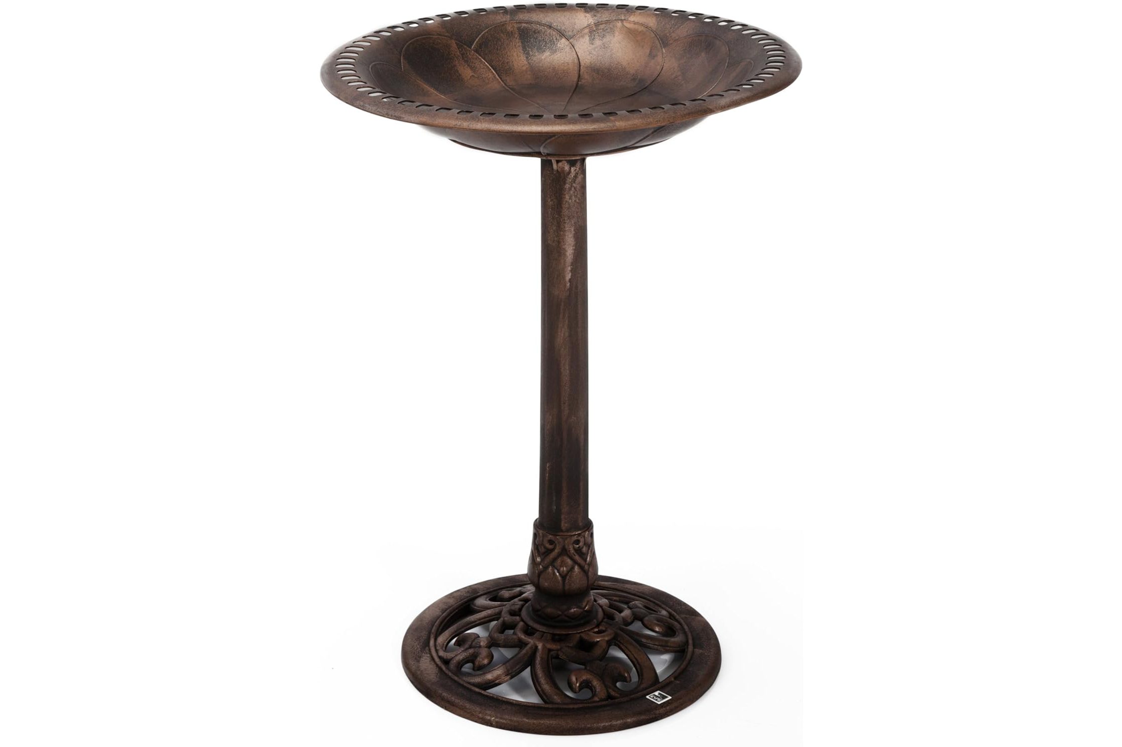 RSPB Bird Bath in Bronze on a white background