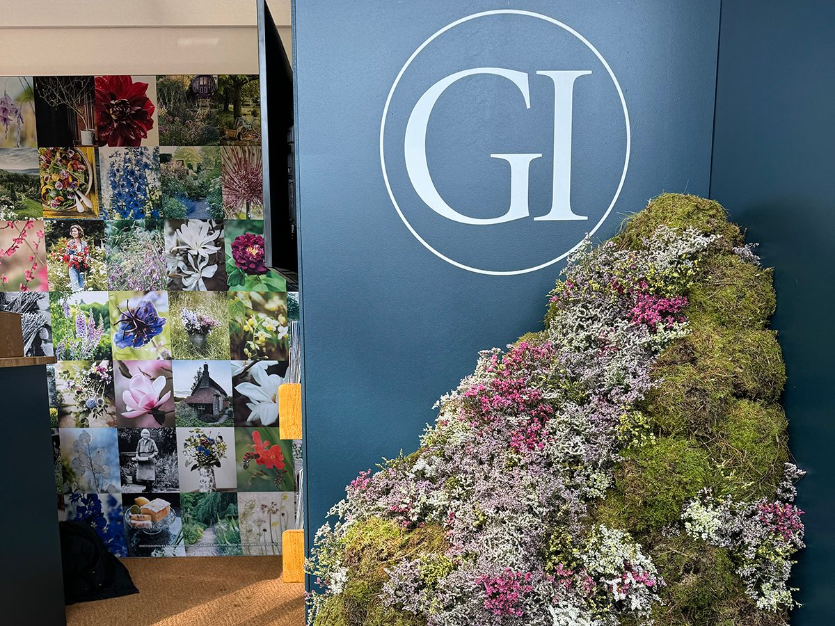 Carly Rodgers' floral display on the Gardens Illustrated stand at RHS Chelsea Flower Show 2024