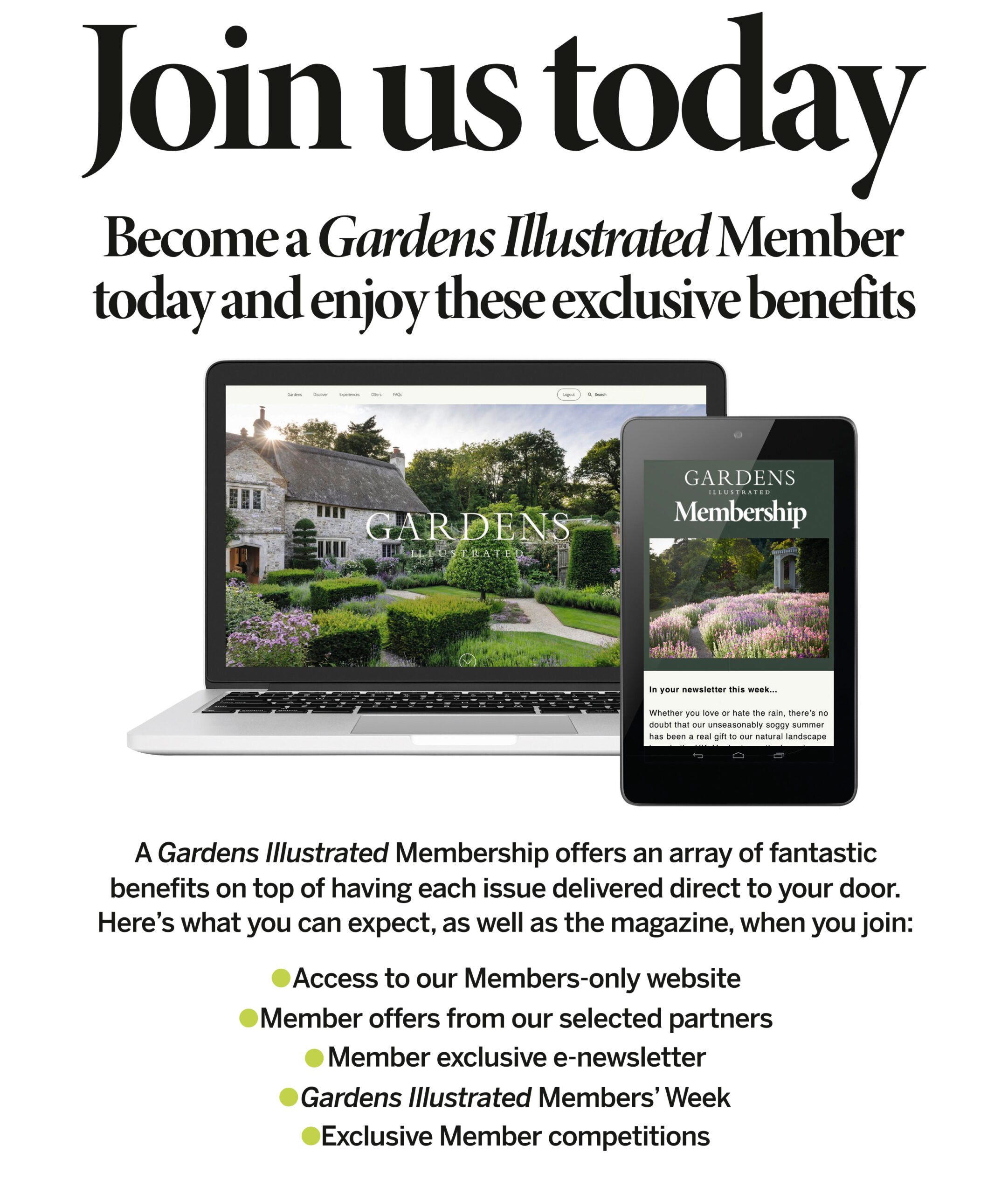 Gardens Illustrated membership offer at Chelsea Flower Show