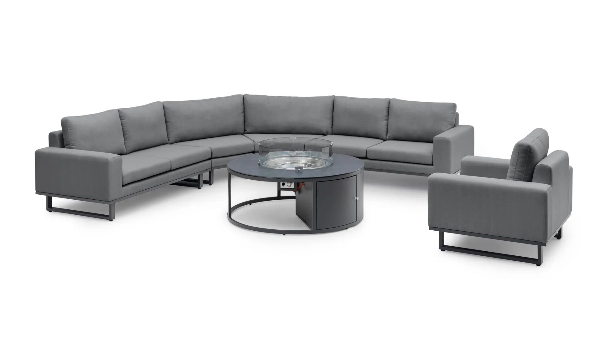 Maze Outdoor Fabric Ethos Grande Corner Sofa Set & Armchair on a white background

