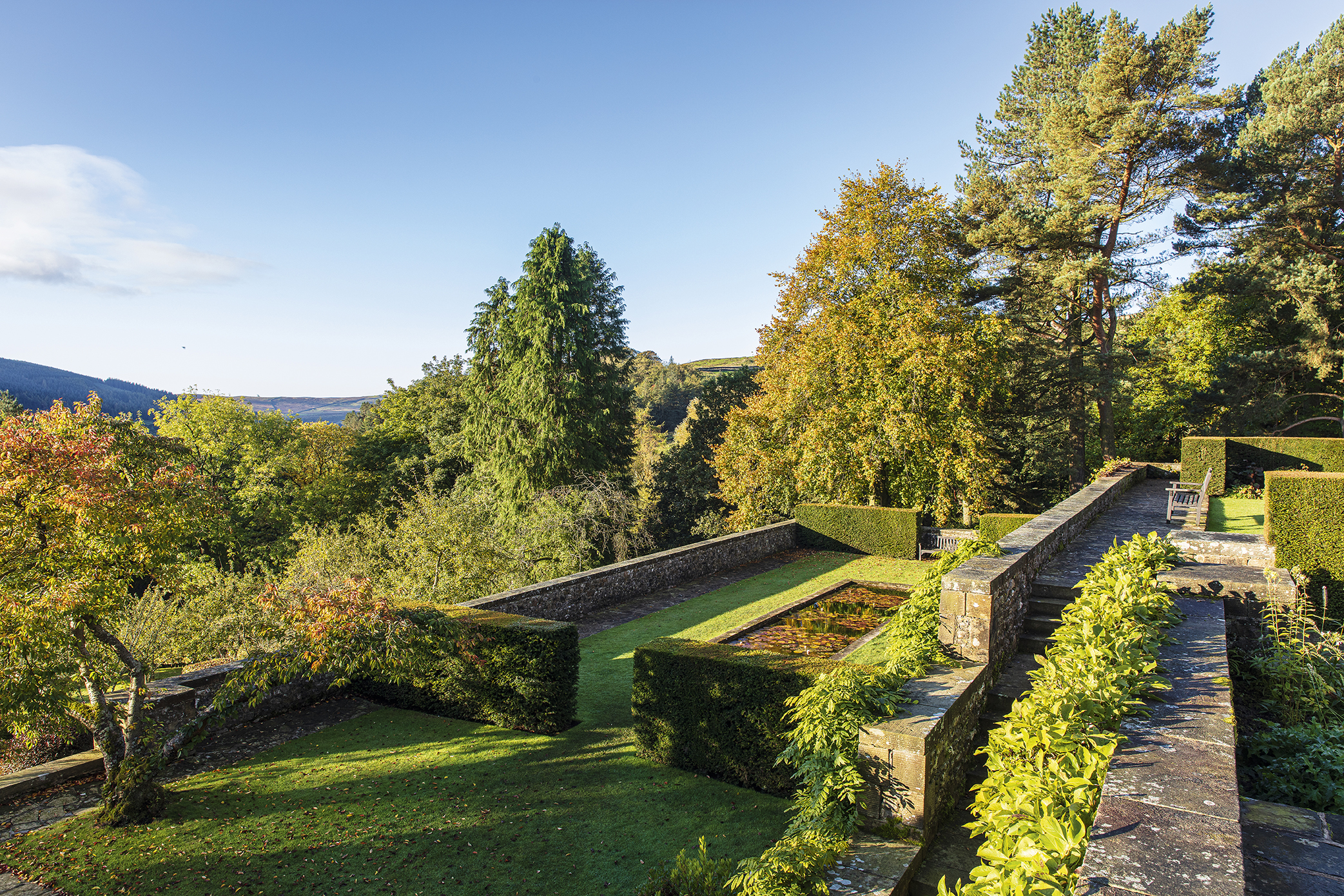 Terraces at Parcevall Hall in North Yorkshire