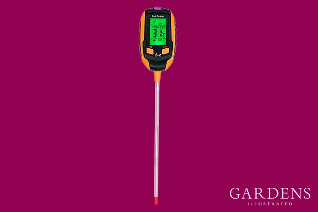 5-in-1 Digital Plant Soil Moisture Meter on a pink background