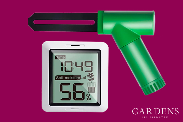 Soil Moisture Sensor on a pink background
