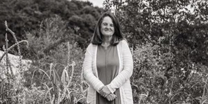 Clare Matterson Woman stood in garden