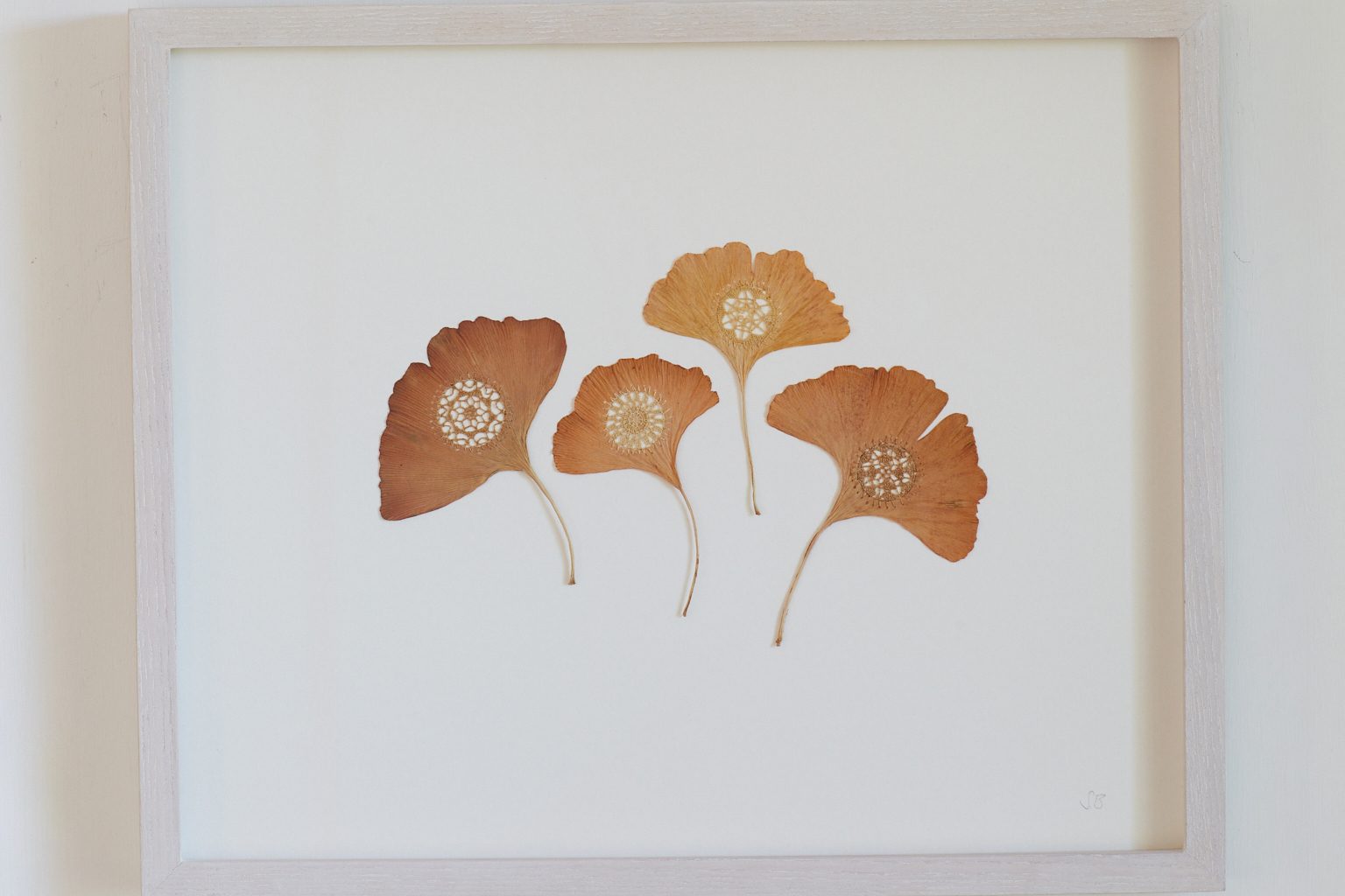 crocheted ginko leaves