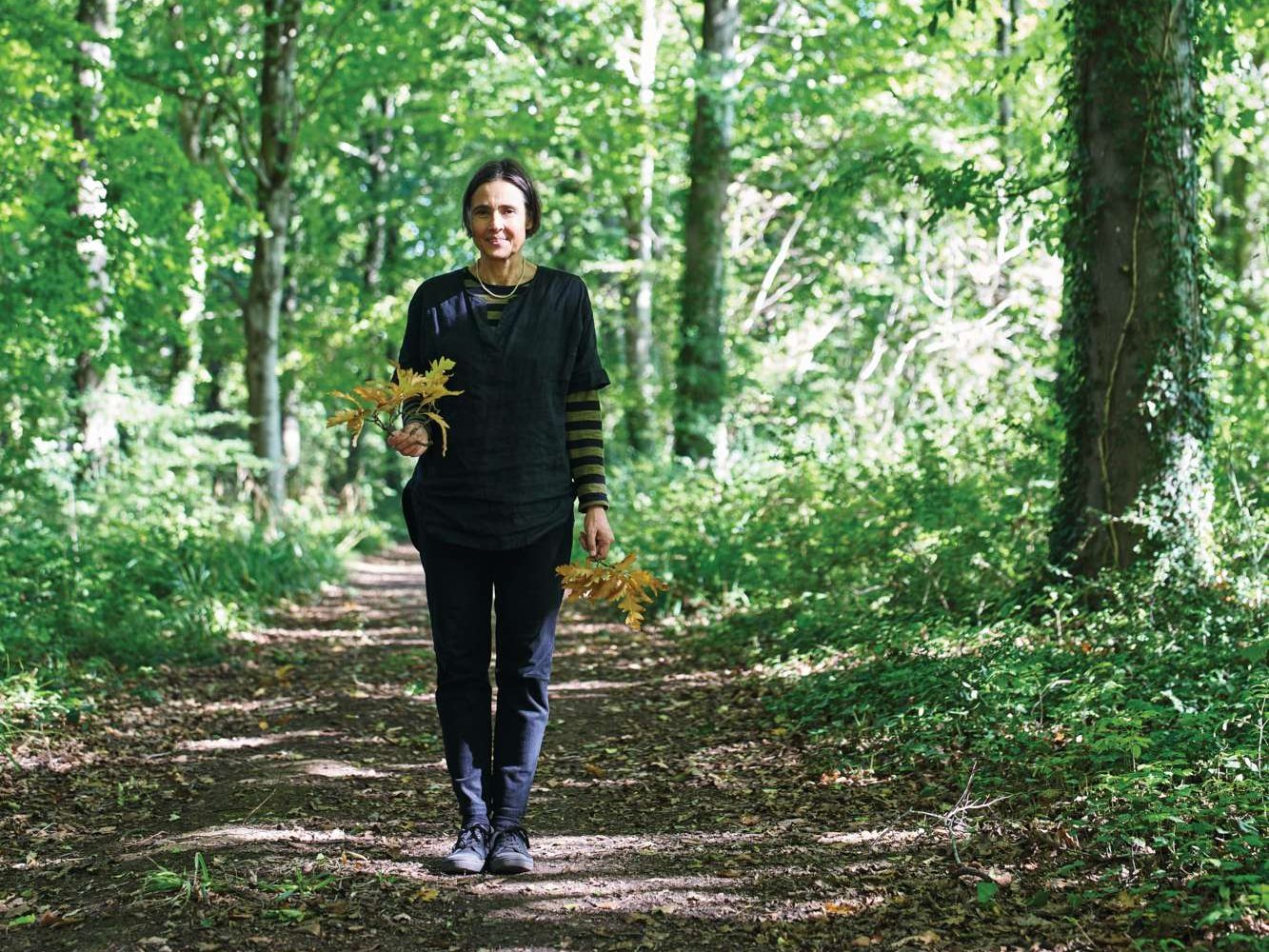 Susanna Bauer in the woods near her home