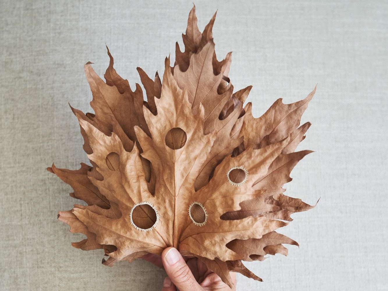 Crocheted leaves