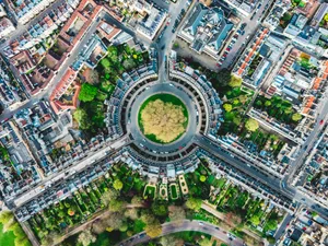 Drone view of historic Bath in UK Drone view of historic Bath in UK