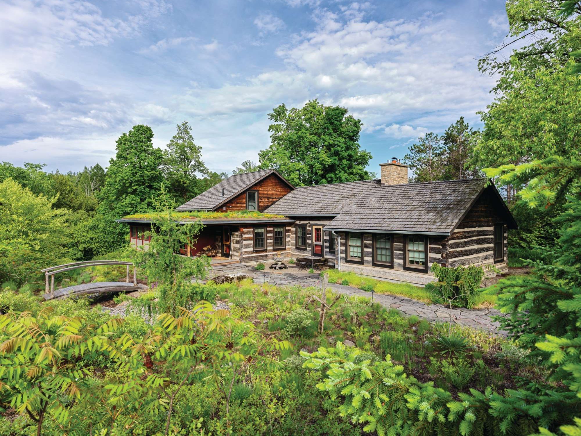 Tony Spencer's garden with green roof