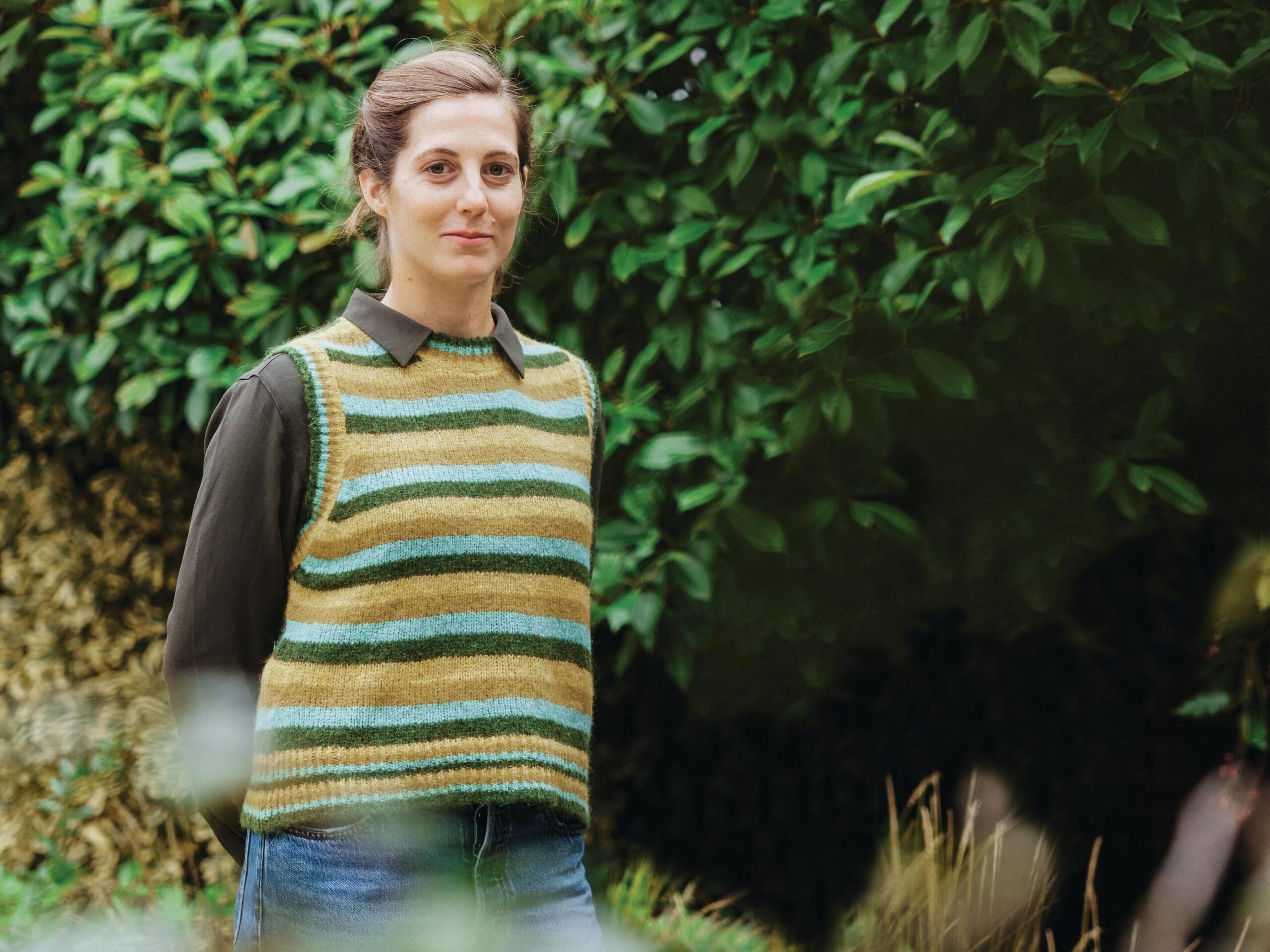 Woman stood in garden