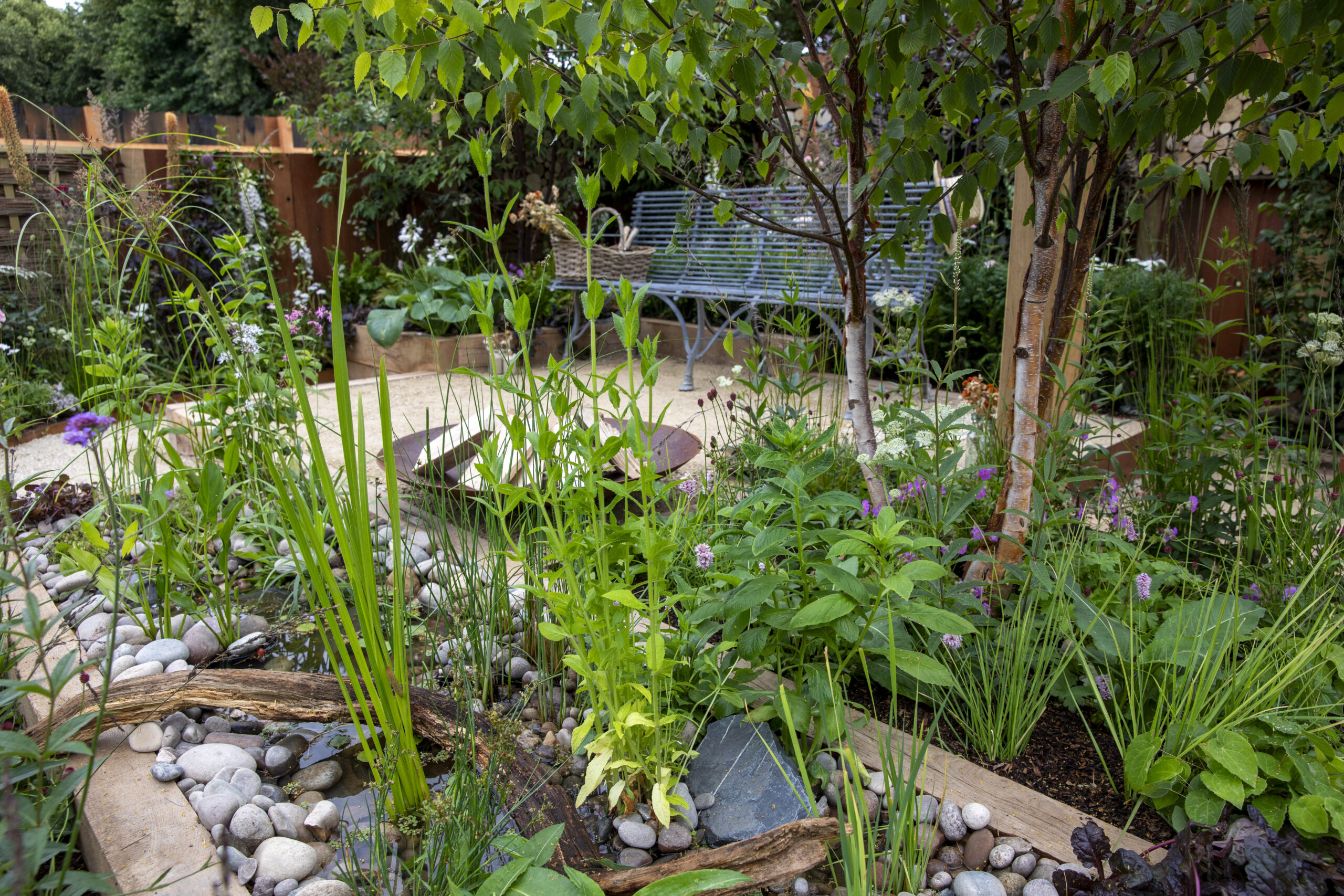 A Four Season Sanctuary, designed by Tim Jennings. Get Started Garden at RHS Hampton Court Palace Garden Festival 2024