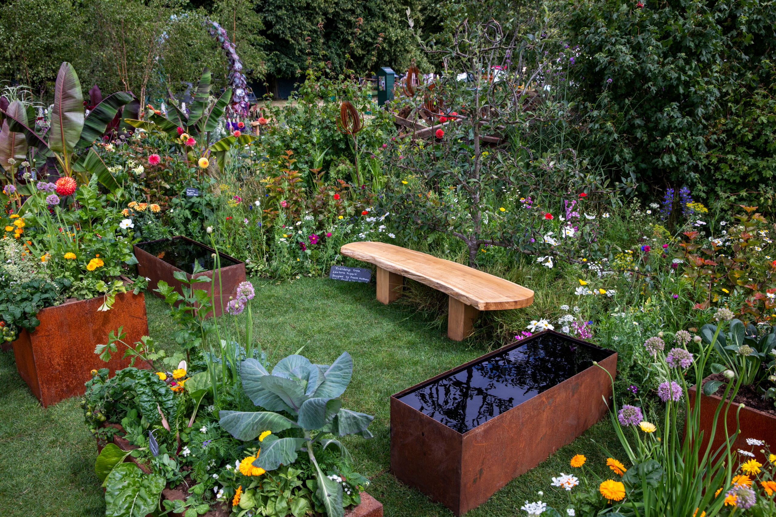 RHS Britain in Bloom 60th Anniversary: Gardening for People and Planet. Designed by Jon and James Wheatley at RHS Hampton Court Palace Garden Festival 2024