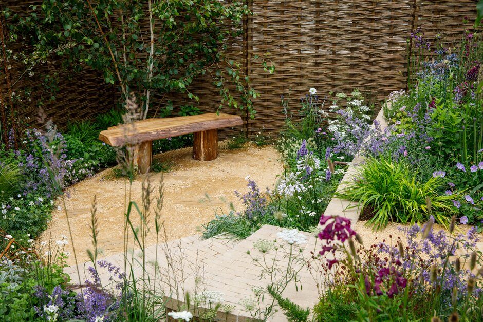 The Making Sense Garden designed by Flora Scouarnec and Victoria Pease-Cox, sponsored by Scouarnec and Pease-Cox Garden Design. Hampton Court Festival 2024