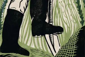 An illustration of a gardener digging An illustration of a gardener digging