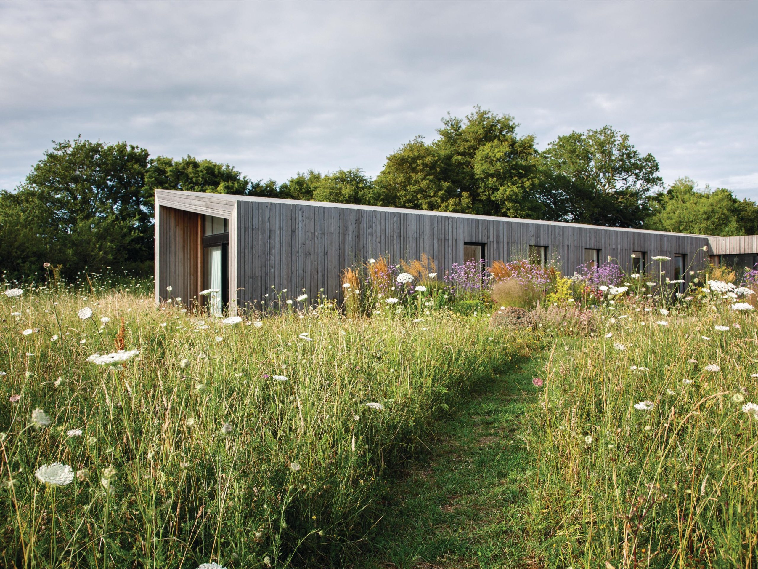 Meadow garden and building