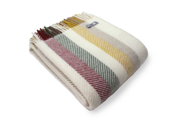 National Trust Wool Throw, Vintage Fishbone Stripe