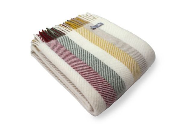 National Trust Wool Throw, Vintage Fishbone Stripe