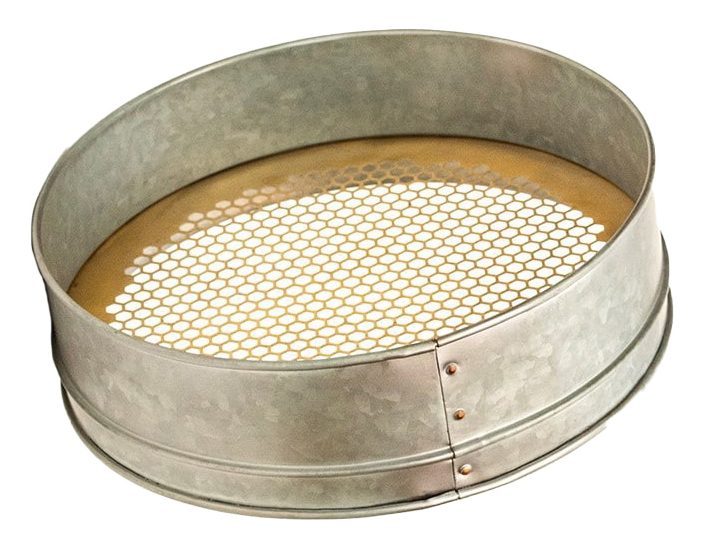 Honeycomb Soil Sieve, brass, £39.99, Crocus - a perfect gift for a gardener