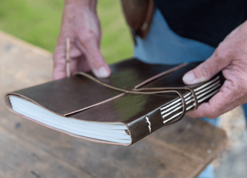Leather gardening journal