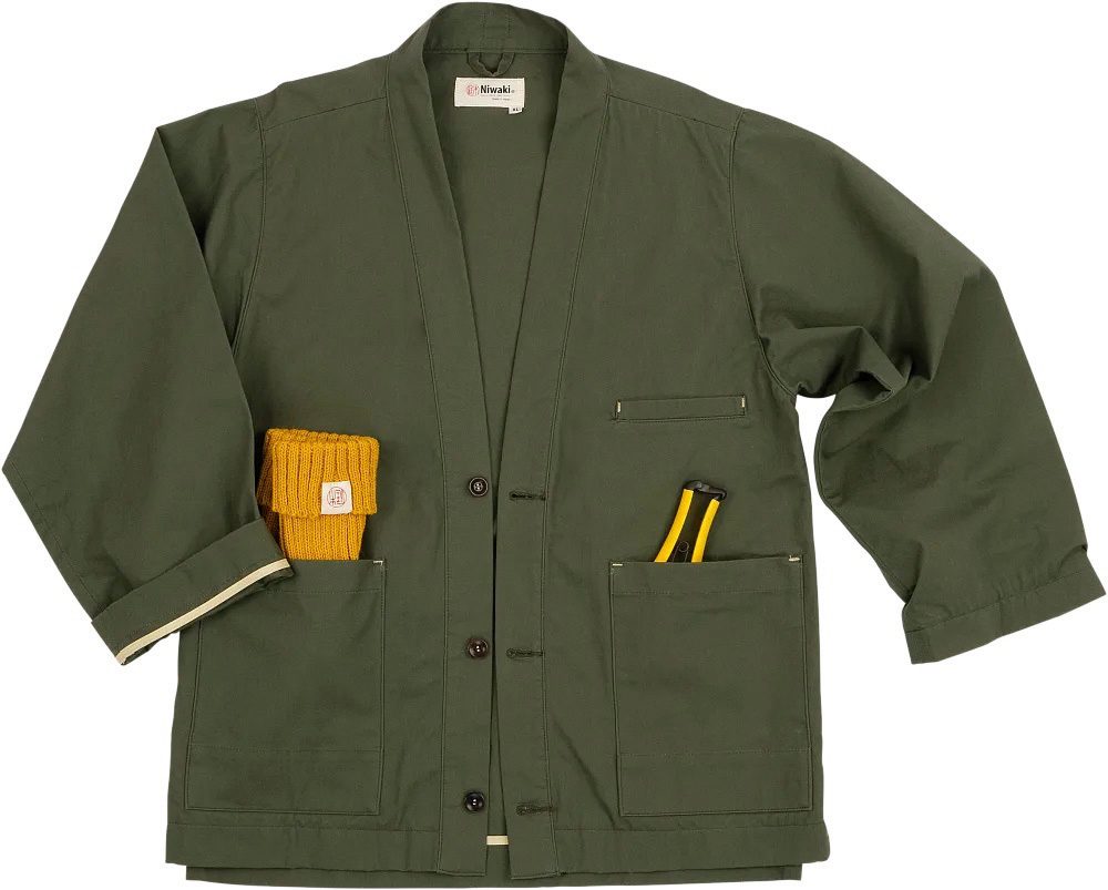 Engei Garden Jacket, green twill, £259, Niwaki - the perfect gift for a gardener