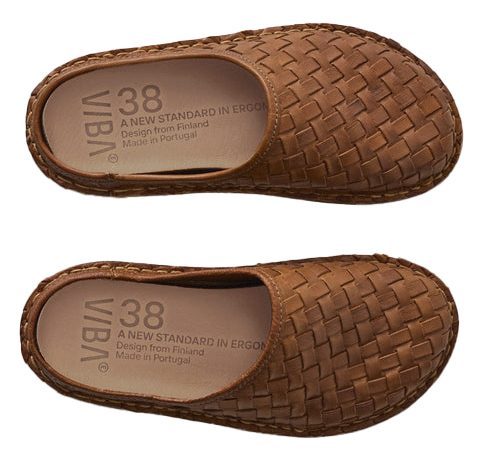 Vibae Roma Leather Woven Mules, £185, Toast - the perfect gift for a gardener
