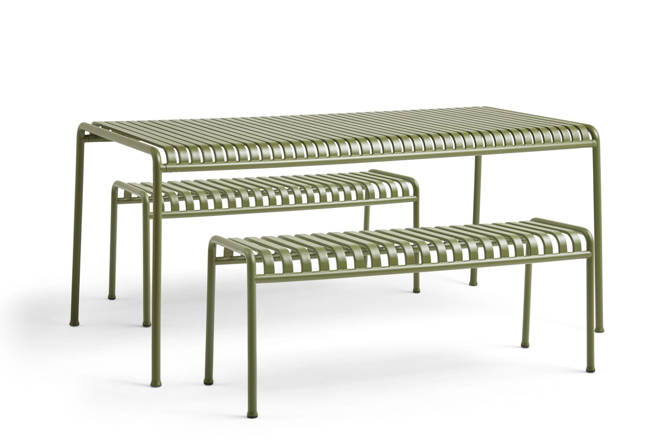 Hay Palissade table and bench olive