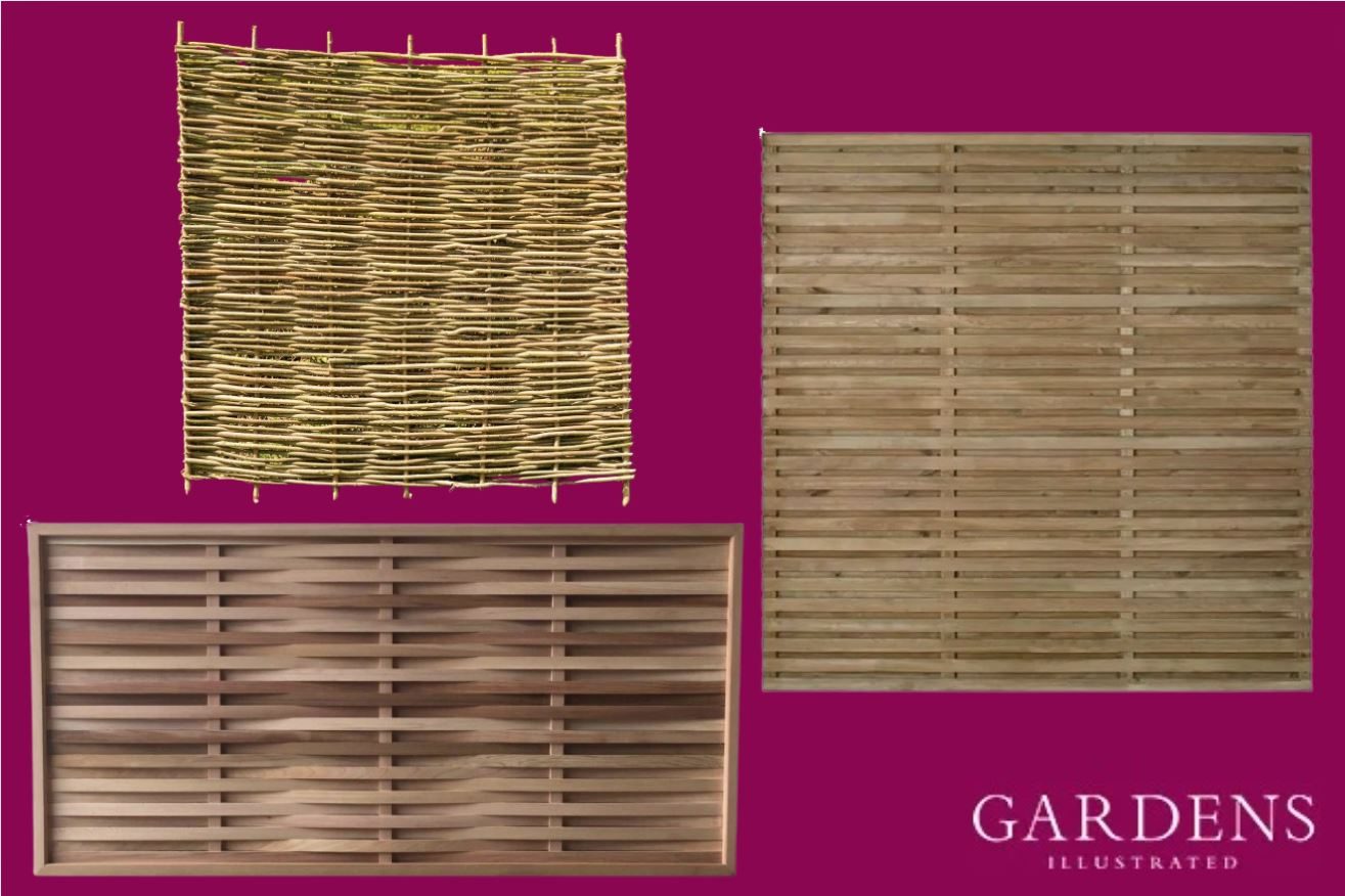 Fence panels on a pink background