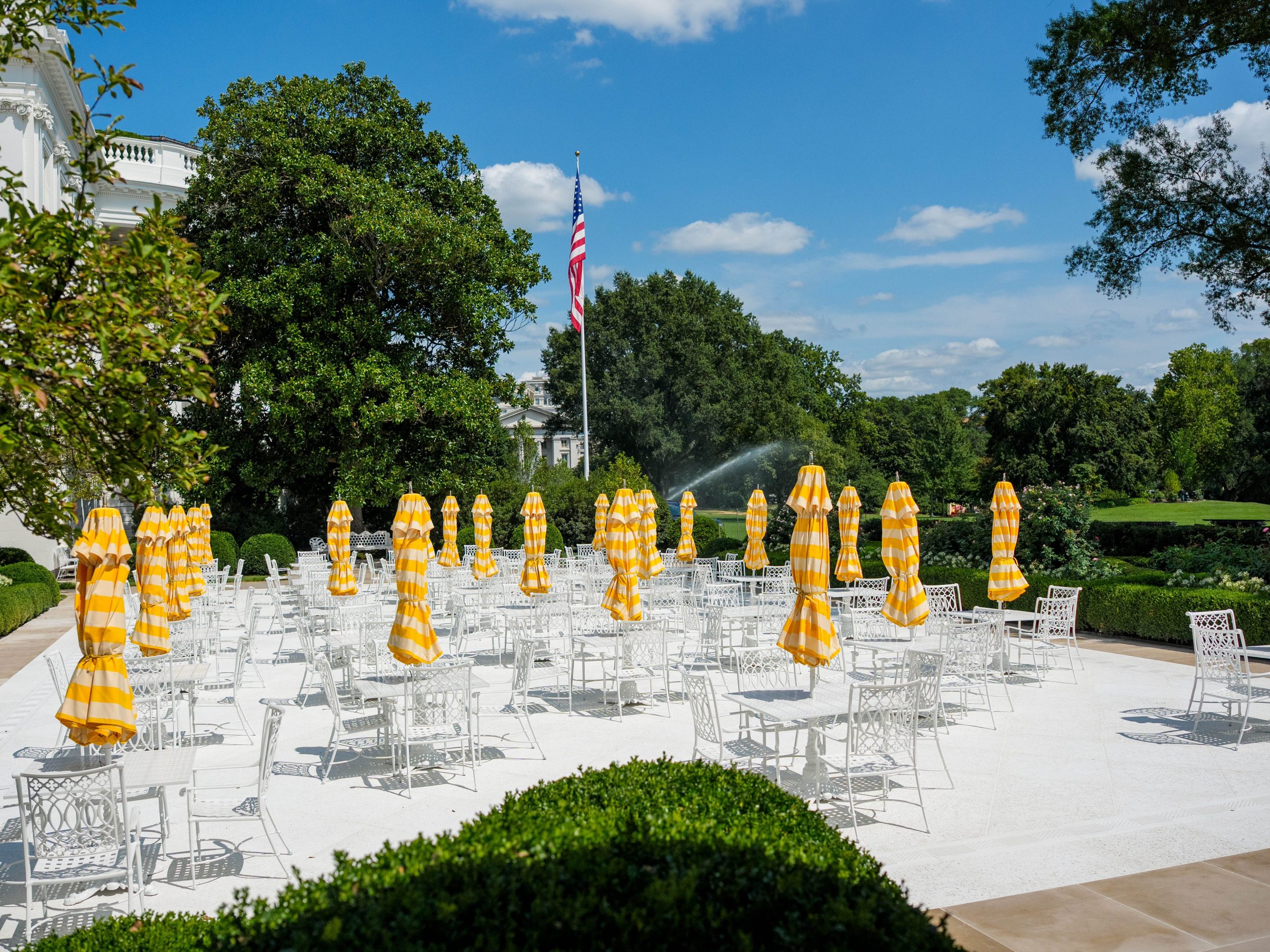 Paved seating area