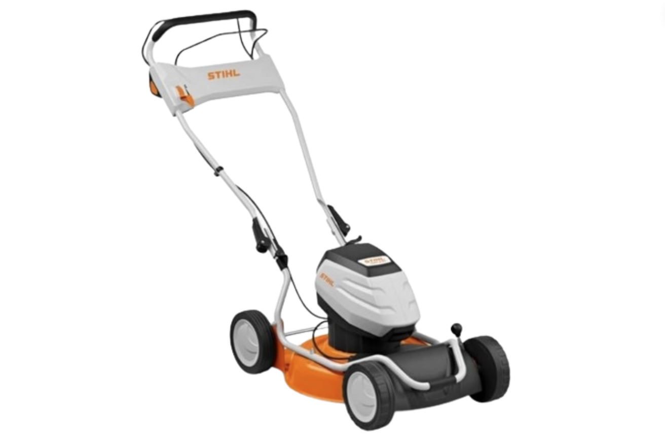 Stihl RMA 2 RV Self-Propelled Cordless Mulching Lawn Mower on a white background