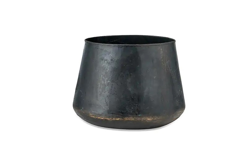 Nkuku Endo Reclaimed Iron Planter on a white background